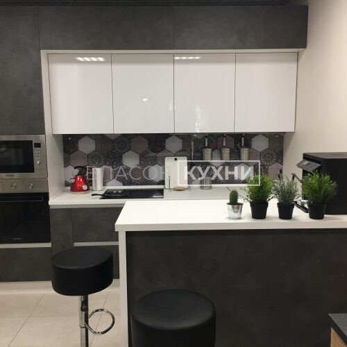 Угловая кухня «Милан» с барной стойкой