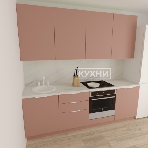 Прямая кухня «Пинк» в ЖК «Минск Мир»