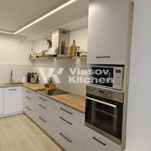 Угловая белая матовая кухня «Мишлен» в Минске